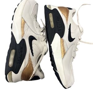 Nike max Sneakers in Cream and Black with Gold Accents